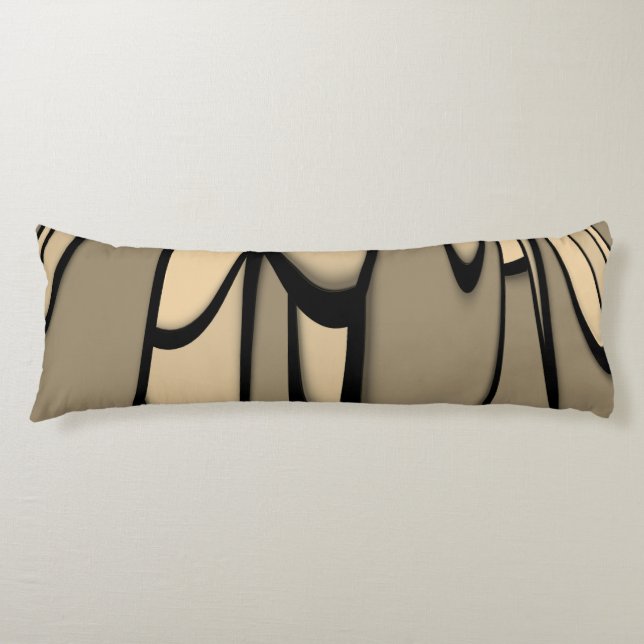 Modern Art Melting Brown Hues  Body Pillow (Front)