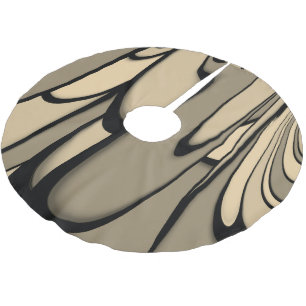 Modern Art Melting Brown Hues Brushed Polyester Tree Skirt