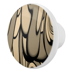 Modern Art Melting Brown Hues Ceramic Knob