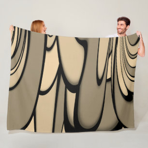 Modern Art Melting Brown Hues Fleece Blanket