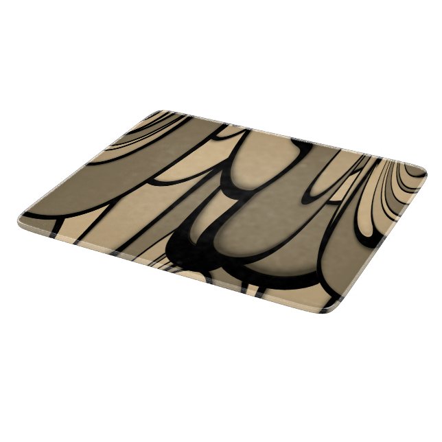 Modern Art Melting Brown Hues Glass Cutting Board (Corner)