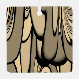 Modern Art Melting Brown Hues  Metal Ornament