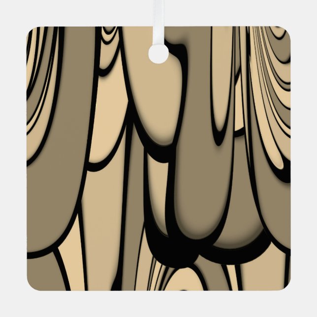 Modern Art Melting Brown Hues  Metal Ornament (Front)