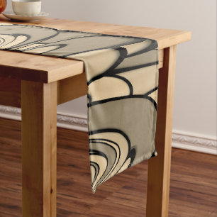 Modern Art Melting Brown Hues Short Table Runner