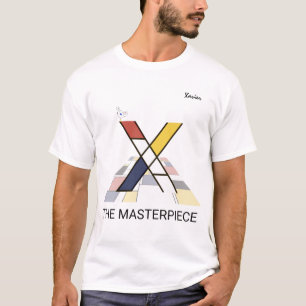Modern Art Monogram And Cute Bird - Letter "X" T-Shirt