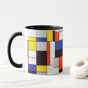 Modern Art Mug - Piet Mondrian's Retro Harmony