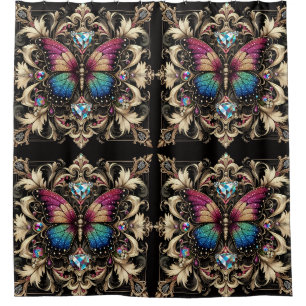 Modern Art Nouveau Rainbow Butterfly