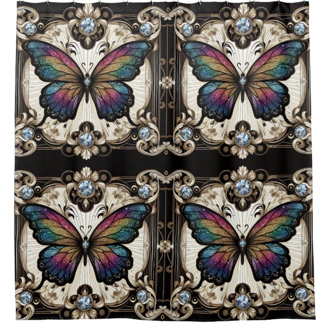 Modern Art Nouveau Rainbow Butterfly (Front)