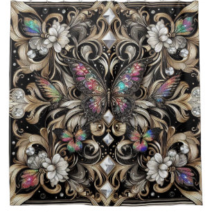 Modern Art Nouveau Rainbow Butterfly