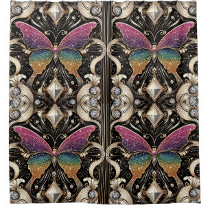 Modern Art Nouveau Rainbow Butterfly