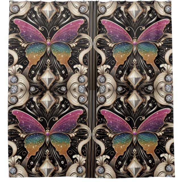 Modern Art Nouveau Rainbow Butterfly (Front)
