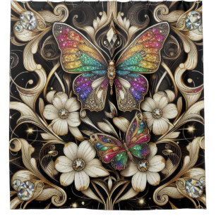 Modern Art Nouveau Rainbow Butterfly
