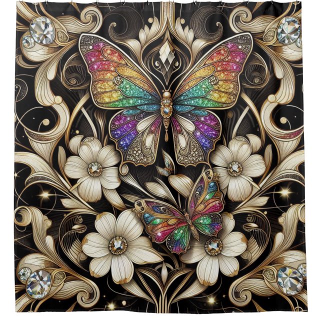 Modern Art Nouveau Rainbow Butterfly (Front)