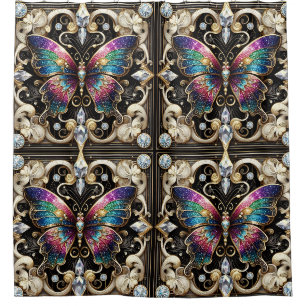 Modern Art Nouveau Rainbow Butterfly