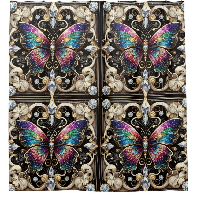 Modern Art Nouveau Rainbow Butterfly (Front)