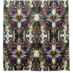 Modern Art Nouveau Rainbow Butterfly