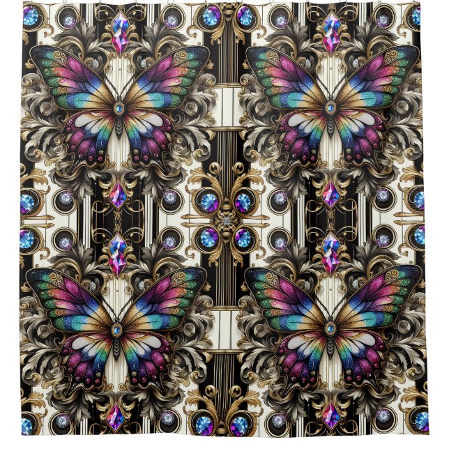 Modern Art Nouveau Rainbow Butterfly (Front)