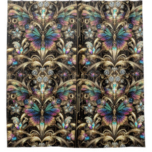 Modern Art Nouveau Rainbow Butterfly