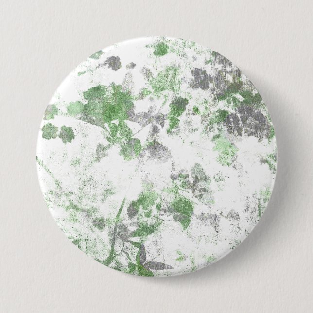 Modern art of flower pattern and wall texture mix 3 inch round button (Front)