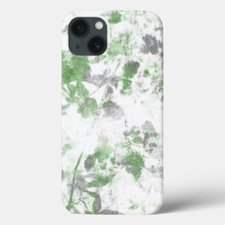 Modern art of flower pattern and wall texture mix iPhone 13 case