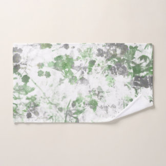 Modern art of flower pattern and wall texture mix hand towel