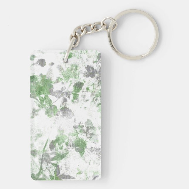 Modern art of flower pattern and wall texture mix keychain (Back)