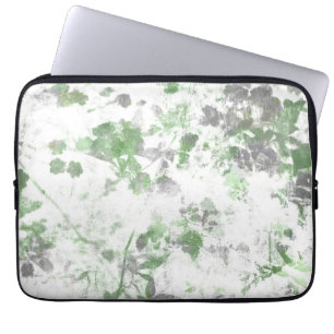 Modern art of flower pattern and wall texture mix laptop sleeve
