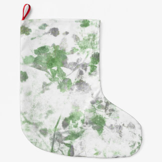 Modern art of flower pattern and wall texture mix large christmas stocking