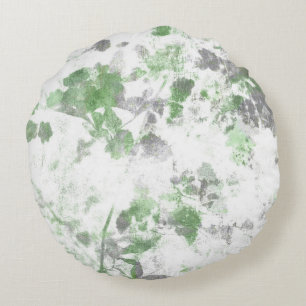 Modern art of flower pattern and wall texture mix round pillow