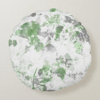 Modern art of flower pattern and wall texture mix round pillow