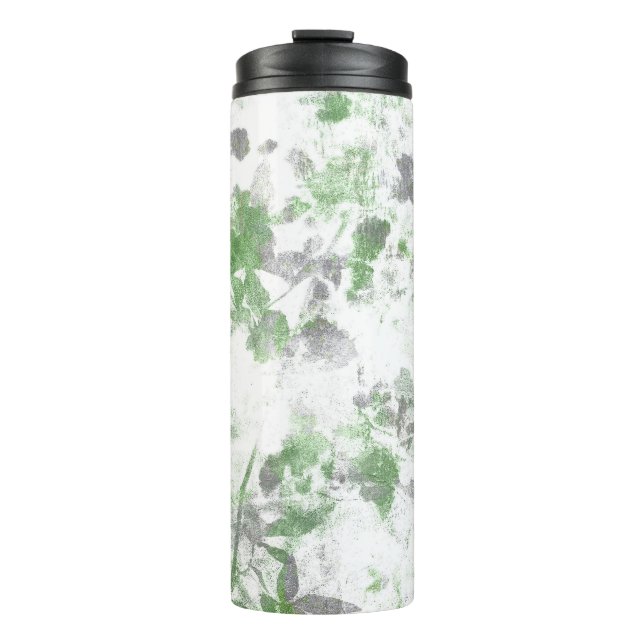 Modern art of flower pattern and wall texture mix thermal tumbler (Front)