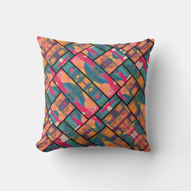 Modern Art Paint Throw Pillow (Front)