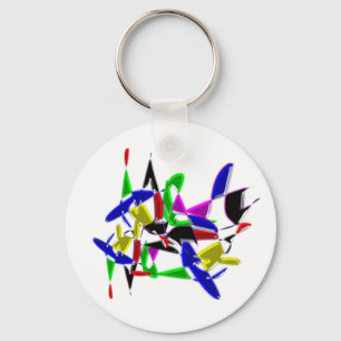 Modern art paintings ,Colour explosion Keychain