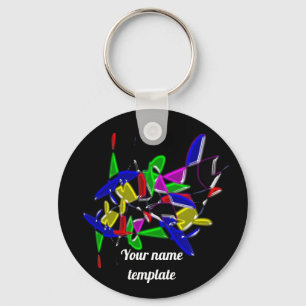 Modern art paintings ,Colour explosion Keychain