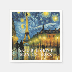 Modern Art Paris Starry Night Napkin