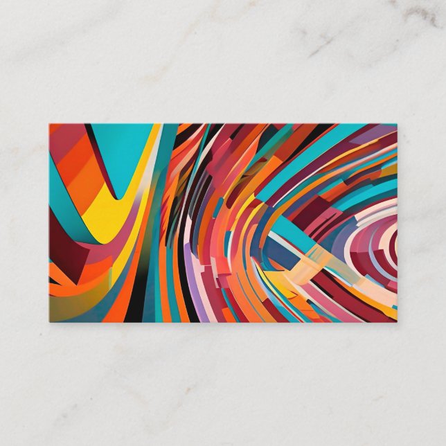 Modern art pattern bright bold geometric shapes business card (Front)