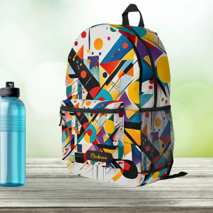 Modern Art Personalized Name Abstract Pattern Printed Backpack