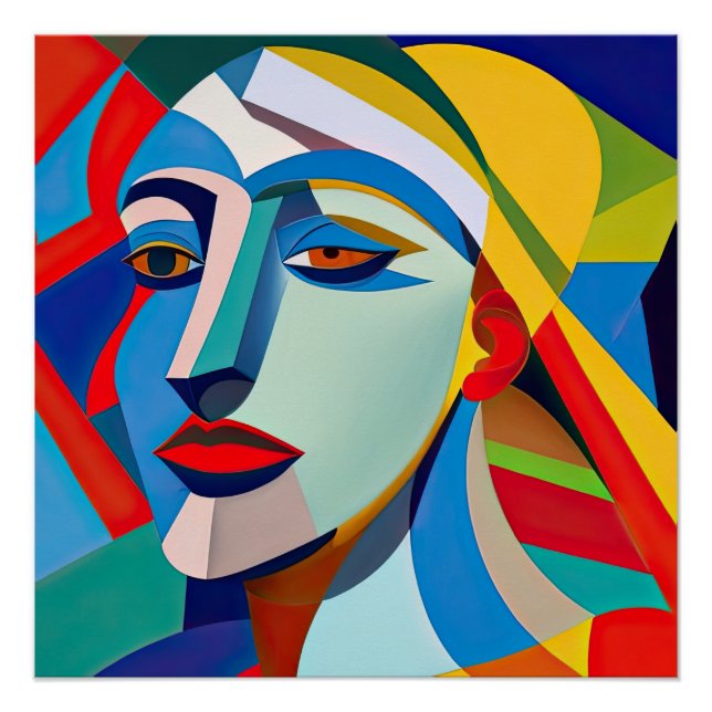 Modern Art Picasso Style Woman Poster (Front)