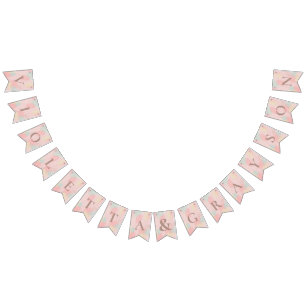 Modern Art Pink Pastel Wedding Bunting Flags
