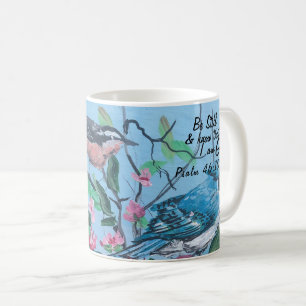 Modern Art Pinks and Blue Birds with Bible Verse Coffee Mug
