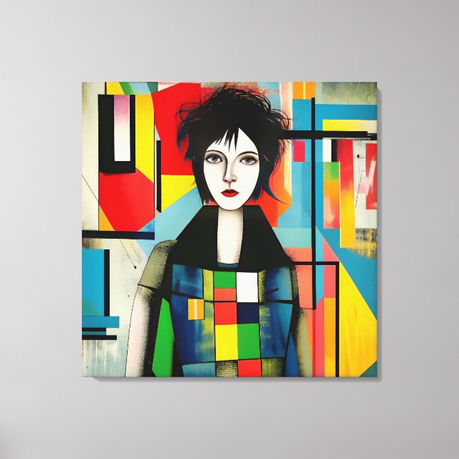 Modern art portrait canvas print (Front)