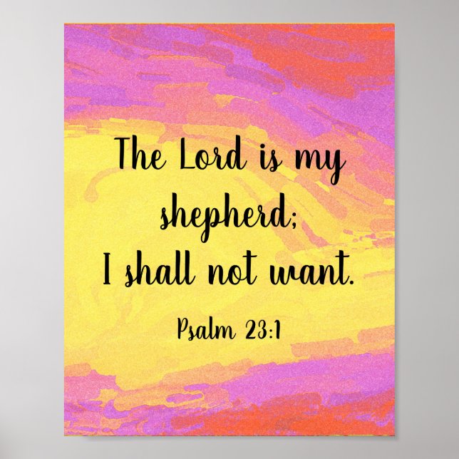 Modern Art Psalm 23:1 Bible Quote Poster (Front)