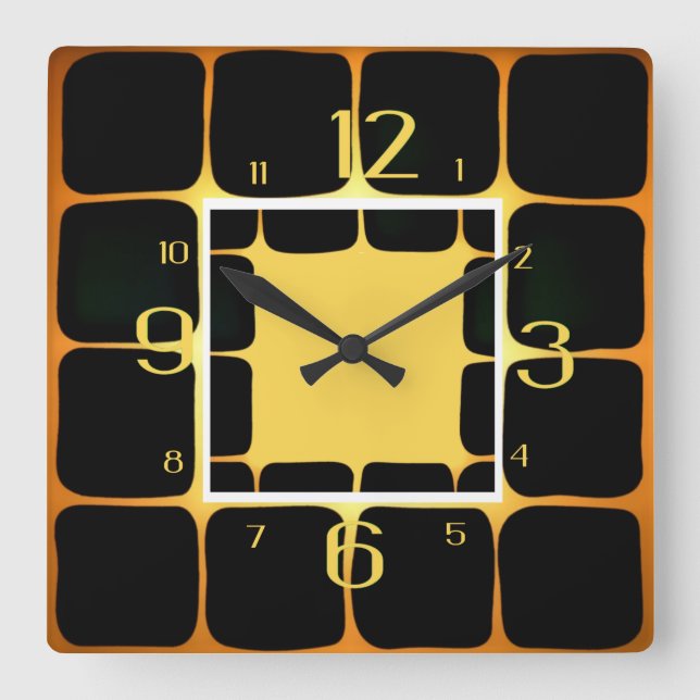 Modern art square wall clock (Front)