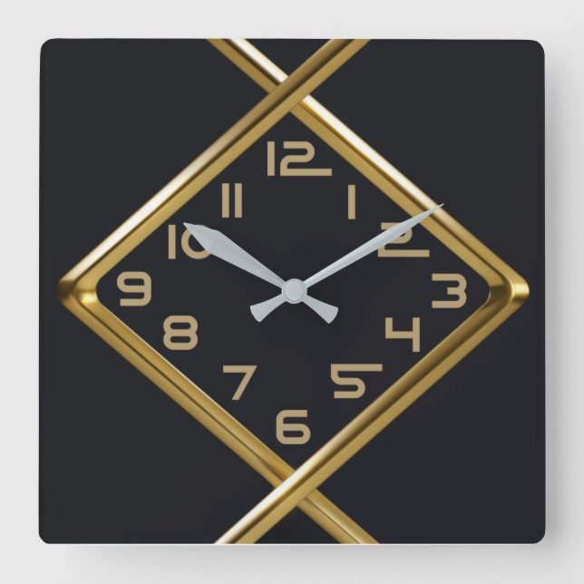 Modern art square wall clock (Front)