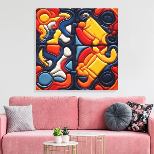 Modern Art Stretched Canvas Print (Insitu(LivingRoom))