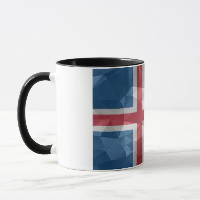 Modern Art Style Iceland Flag Covered Ceramic Mug (Left)