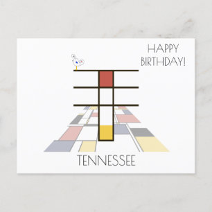 Modern Art Style Monogram. Letter T Postcard