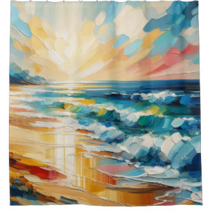 Modern Art Sunset Beach Nautical Painting