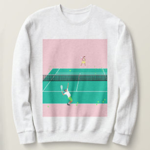 Modern Art Tennis Match Player Pink Green Sweatshirt