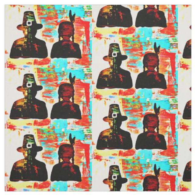 Modern Art Thanksgiving Fabric (Swatch)